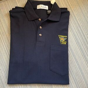 Navy Polo Shirt with Embroidered Logo Coronado Yacht Club-NEW
